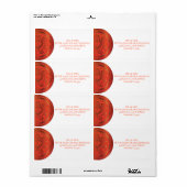 Oranje Damask-verzendlabels Etiket (Full Sheet)