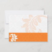 Oranje Damask Wedding Hartelijk dank Bedankkaart (Achterkant)
