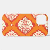 Oranje damast behang: bloemennaadloos. Case-Mate iPhone case (Achterkant (horizontaal))