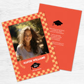 Oranje Dambord Aangepaste Foto Aankondiging