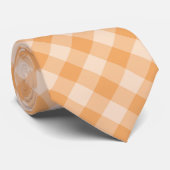 Oranje Dambordpatroon Stropdas (Opgerold)