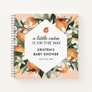 Oranje Dame Little Cutie Baby shower Guestbook Notitieboek