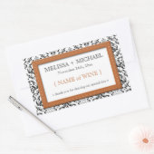 Oranje damesweddenschappen rechthoekige sticker (Envelop)