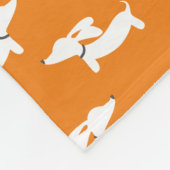 Oranje Dancing Dachshunds Fleece Deken Ontwerp (Hoek)
