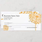 Oranje Dandelion Flower Gift Certificate Design 2 (Voorkant / Achterkant)