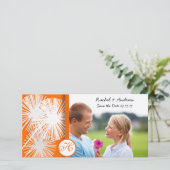 Oranje Dandelion Opslaan Datum Save The Date (Staand voorkant)