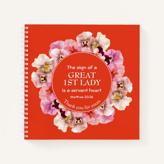 Oranje Dank Je Predikant Eerste Dame Notitieboek (Voorkant)