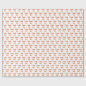 oranje dank voor de tekst op wit cadeaupapier (Vlak)