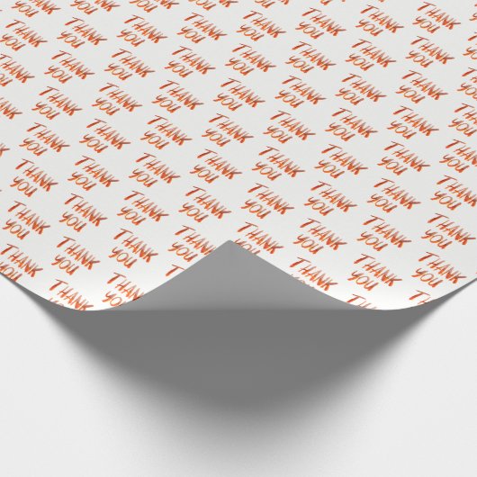 oranje dank voor de tekst op wit cadeaupapier (Hoek)