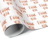 oranje dank voor de tekst op wit cadeaupapier (Rol Hoek)