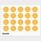Oranje dank voor monogram bruiloft sticker (Vel)