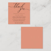 Oranje Dankbaarheid Stijlvol Schrift Bedankt Informatiekaartje (Voorkant / Achterkant)