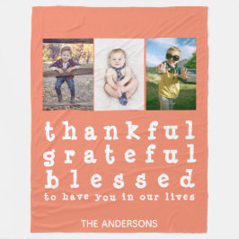 Oranje dankbare goddeloze Thanksgiving Fleece Deken