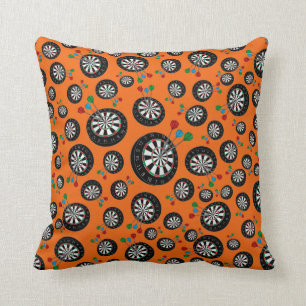 Oranje dartboard patroon kussen
