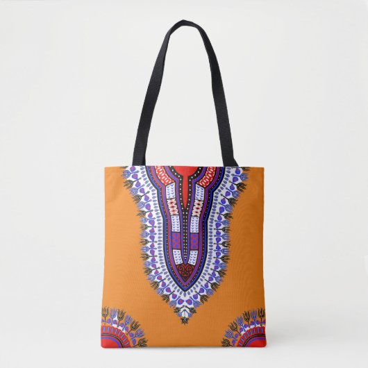 Oranje Dashiki Tote Bag (Voorkant)