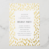 Oranje-Dastig Golden Holiday Party Gold Folie Uitnodiging (Voorkant)