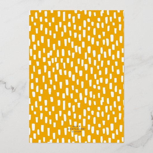 Oranje-Dastig Golden Holiday Party Gold Folie Uitnodiging (Achterkant)