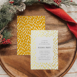 Oranje-Dastig Golden Holiday Party Gold Folie Uitnodiging