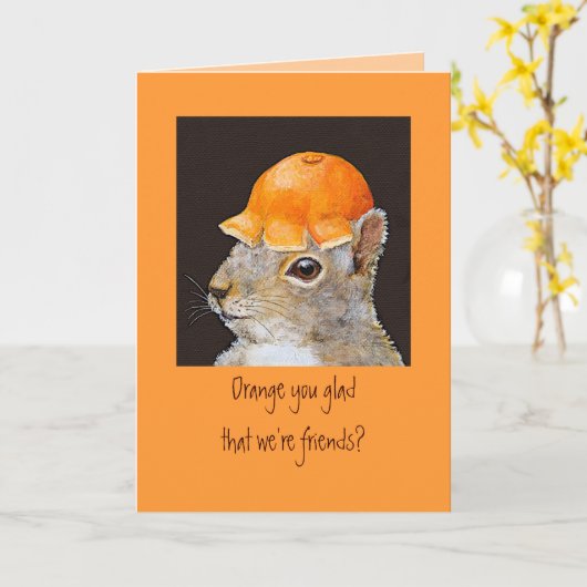 Oranje dat je blij bent dat we vrienden zijn? kaart (Gele Bloem)