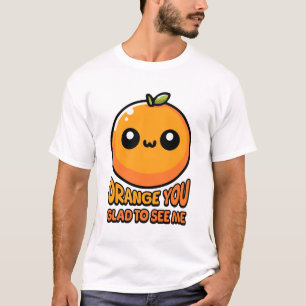 Oranje dat je blij bent je te zien! Schattigee Ora T-shirt