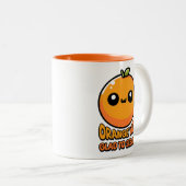 Oranje dat je blij bent je te zien! Schattigee Ora Tweekleurige Koffiemok (Voorkant rechts)