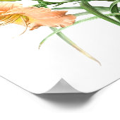 Oranje Daylilies Originele Botanische Kunstafdrukk Poster (Hoek)