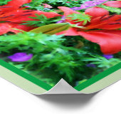 Oranje Daylilies Spiegelen Abstracte Bloemenkunst Poster (Hoek)