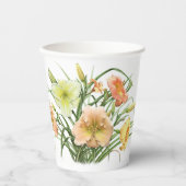 Oranje Daylily Boeket Botanisch Ontwerp Papieren Bekers (Voorkant)