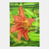 Oranje Daylily keukenhanddoek (Verticaal)
