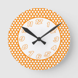 Oranje & de Witte Punten van de polka Ronde Klok