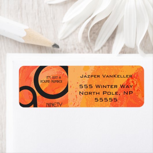 Oranje decennium 90e verjaardag etiket (Insitu)