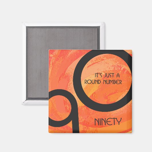 Oranje decennium 90e verjaardag magneet (Voorkant / Achterkant)