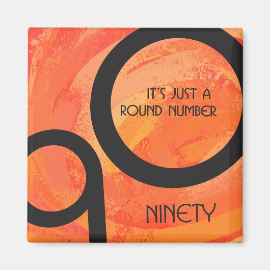 Oranje decennium 90e verjaardag magneet (Voorkant)