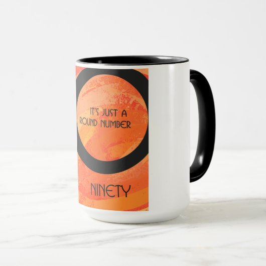 Oranje decennium 90e verjaardag mok (Voorkant rechts)