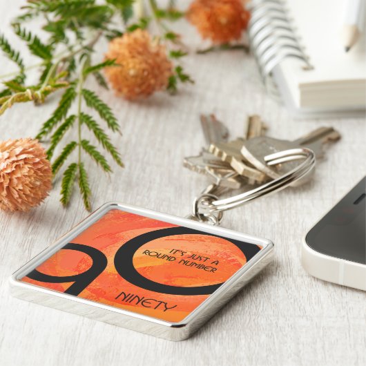 Oranje decennium 90e verjaardag sleutelhanger (Zijkant)