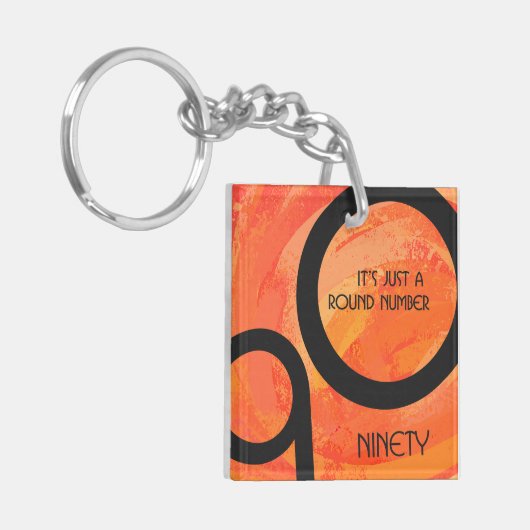 Oranje decennium 90e verjaardag sleutelhanger (Voorkant Links)