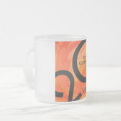 Oranje decennium matglas koffiemok (Voorkant links)