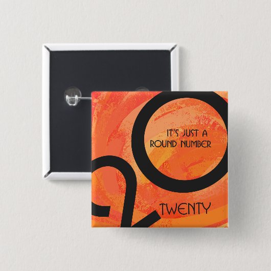 Oranje decennium vierkante button 5,1 cm (Voorkant /achterkant)
