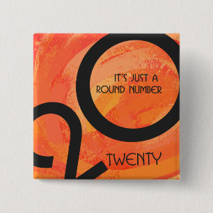 Oranje decennium vierkante button 5,1 cm