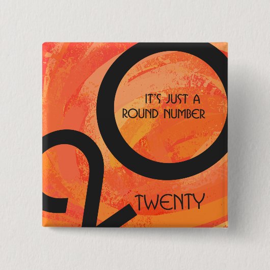 Oranje decennium vierkante button 5,1 cm (Voorkant)