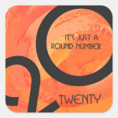 Oranje decennium vierkante sticker (Voorkant)