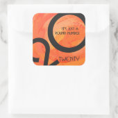 Oranje decennium vierkante sticker (Tas)