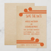 Oranje Deco Chic Save the Date Uitnodiging (Voorkant / Achterkant)
