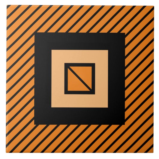 Oranje Deco Zebra Tegel Tegeltje (Voorkant)