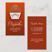 oranje decoratief visitekaartje van de moderne cak (Voorkant / Achterkant)