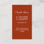 oranje decoratief visitekaartje van de moderne cak (Achterkant)