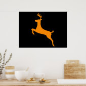 Oranje Deer Silhouette Poster (Keuken)