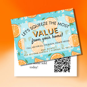 Oranje, denk je erover om onroerend goed te verkop aankondigingskaart