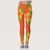 Oranje designer Leggings (Voorkant)