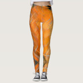 Oranje designer Leggings (Voorkant)